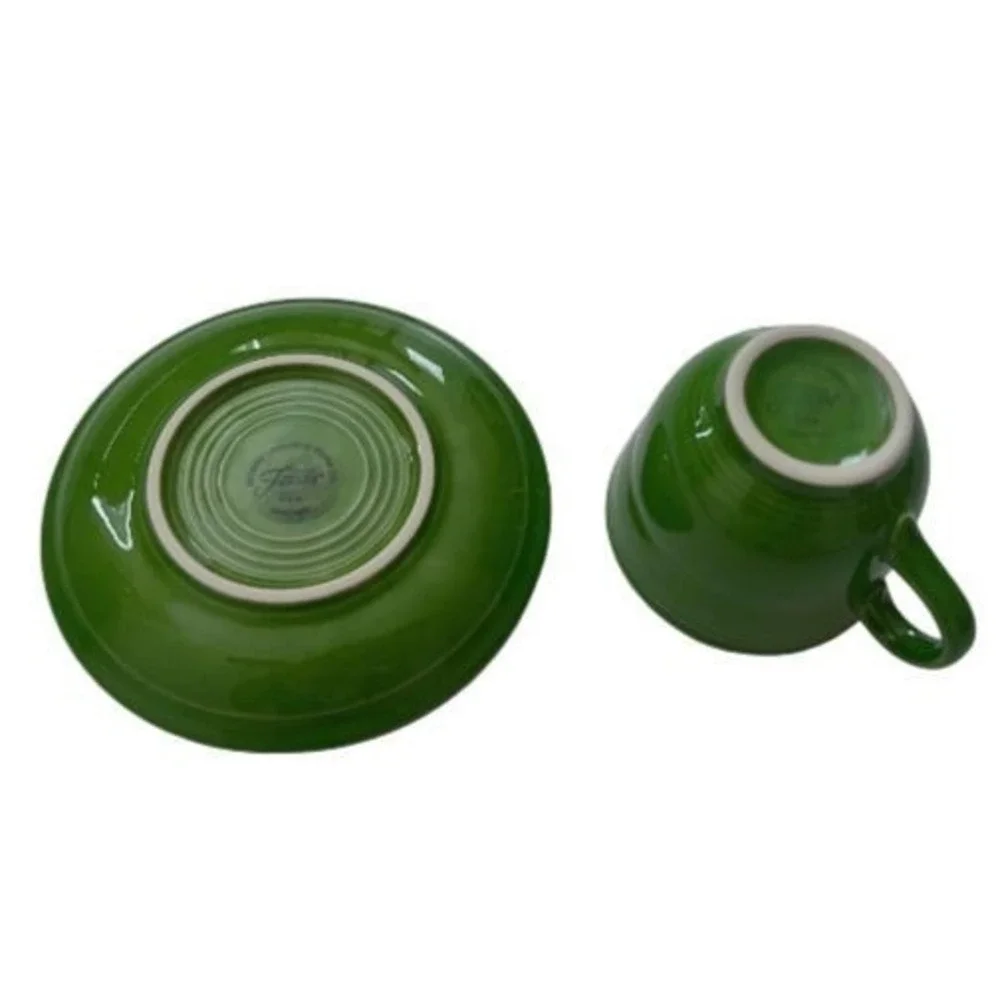 VTG Fiestaware Forest Green Tea Cup‎ and 6